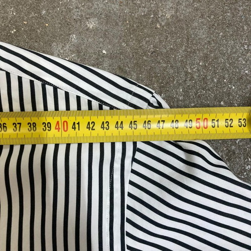 Ralph Lauren black and white striped dress shirt, white collar, size L