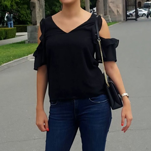 Off Shoulder Summer Blouse black, size S, used