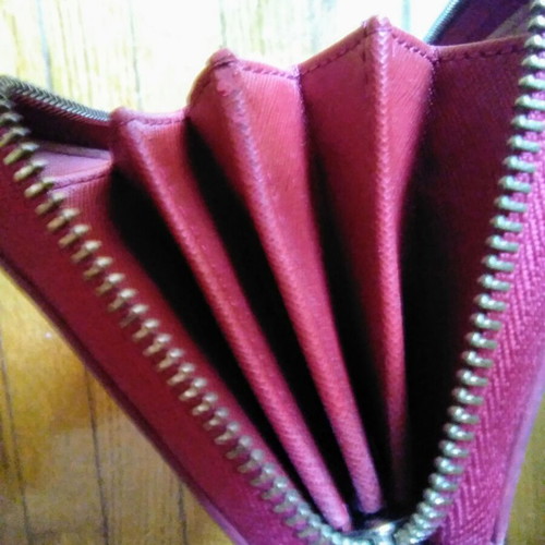 Trussardi Jeans large red leather wallet like new