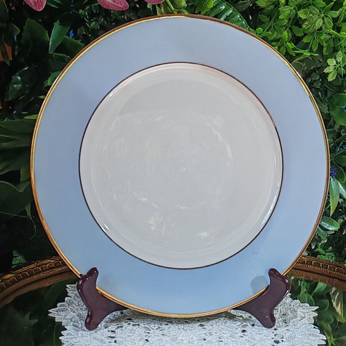 Royal Doulton porcelain dinner plates set of 6, gold rim, 25 cm