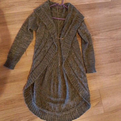 Woolnet wool cardigan like new, gray and turquoise