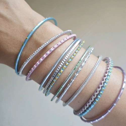 Summer bracelet set used, pack of 12, multicolor