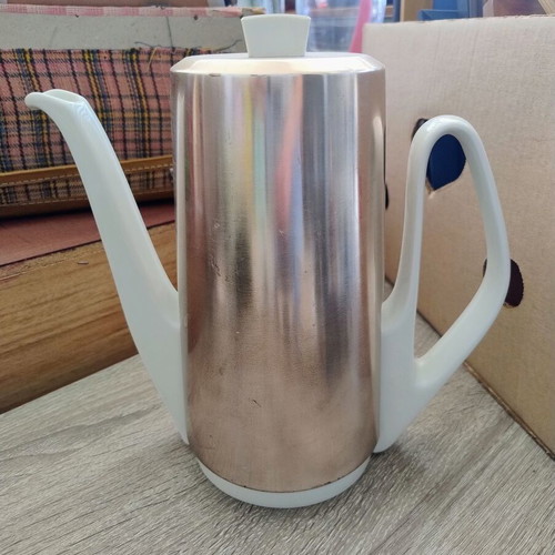Vintage Bauscher Weiden thermal coffee pot used, mid-century German porcelain
