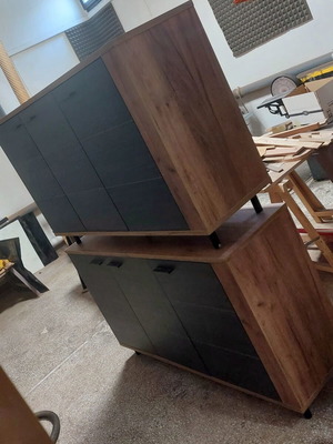 Adel buffets like new, set of 2, anthracite and oak colors