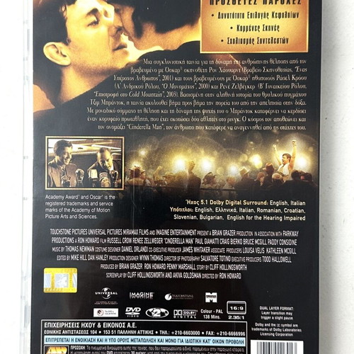 Cinderella Man DVD used with Greek subtitles