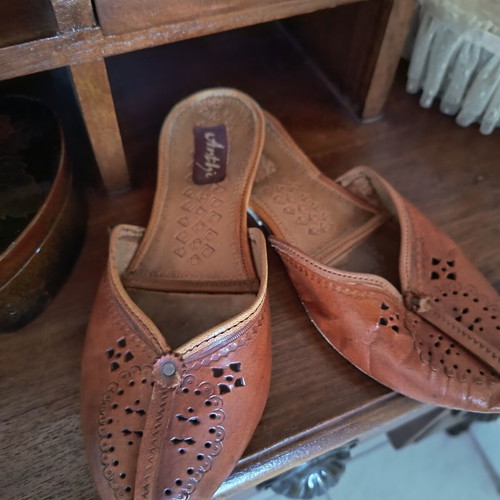 Ethnik leather mules used, size 38, brown