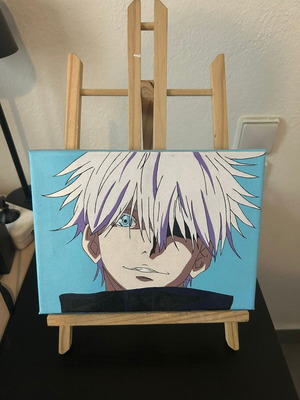 Satoru Gojo Canvas Painting like new with stand