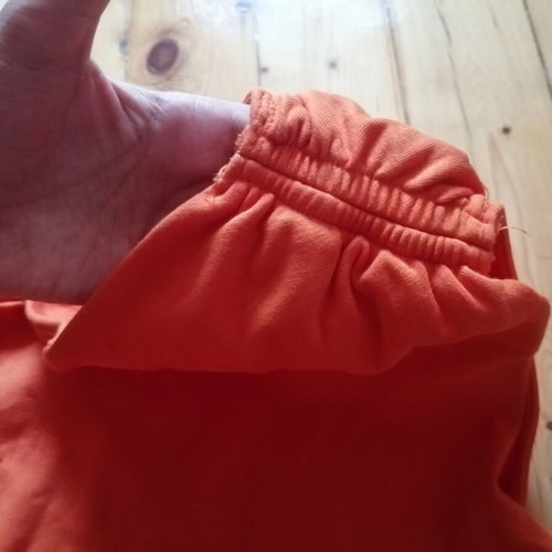 Zara asymmetric one-shoulder top with side ruching, orange, size L
