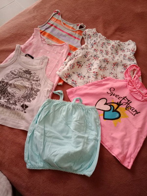 Girls' t-shirts used, pack of 6, for 3 years old, multicolor