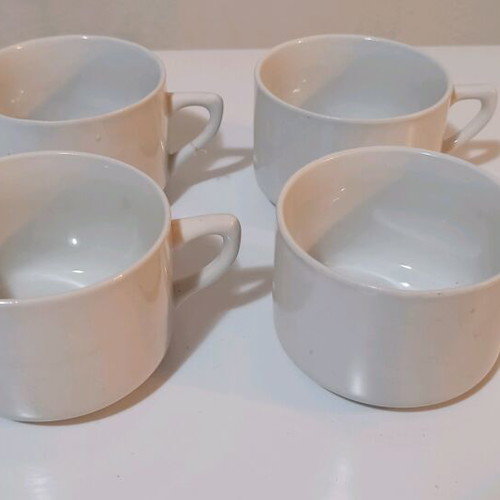 Porcelain cups used, set of 7 New porcelain Candia
