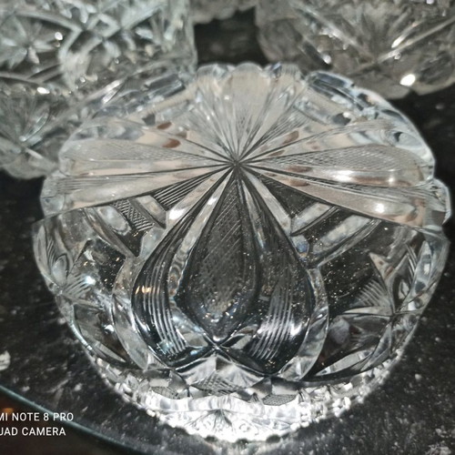Crystal bowls like new, vintage set of 6 pieces