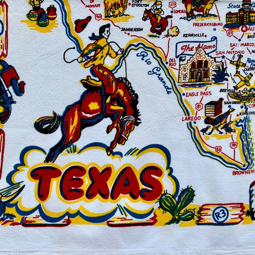 Texas map kitchen towel new 100% cotton