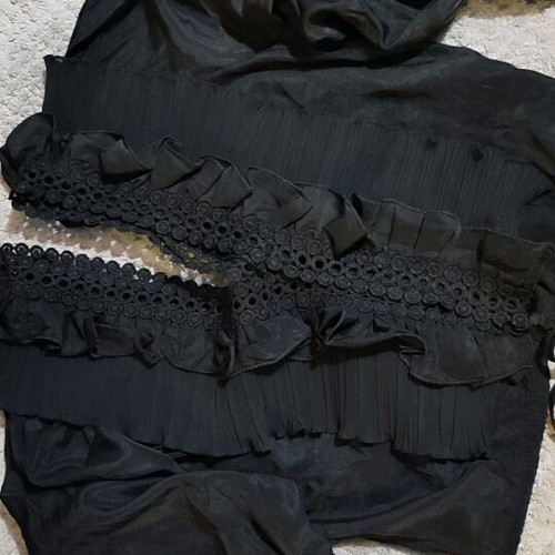 Black Jolio & Co top like new with ruffles and lace details, size S/M