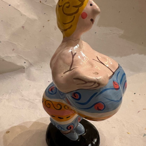 Decorative handmade figurine used, hand-painted