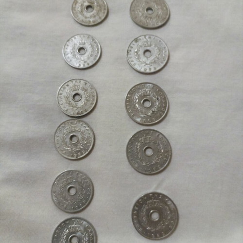 Coin set used, 11 pieces 1969 Greece