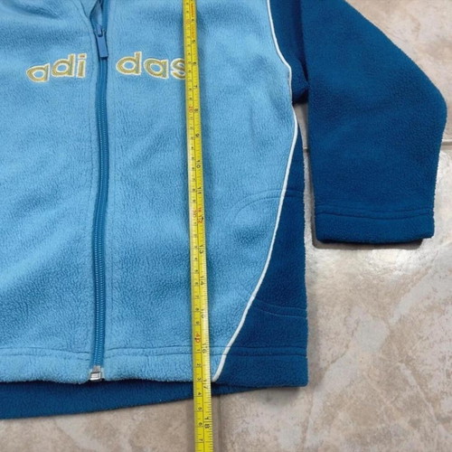 Adidas vintage kids fleece jacket hooded boys size 104