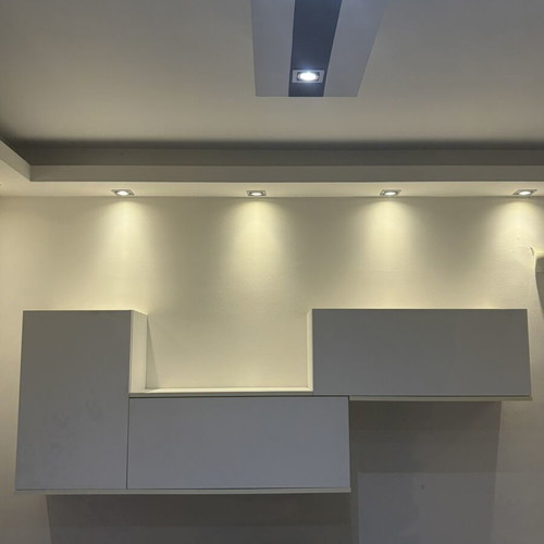 White Composition Cabinets used with internal shelves