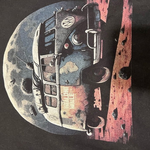 T-shirt tee vintage logo w.v size XXL used, black, V-neck
