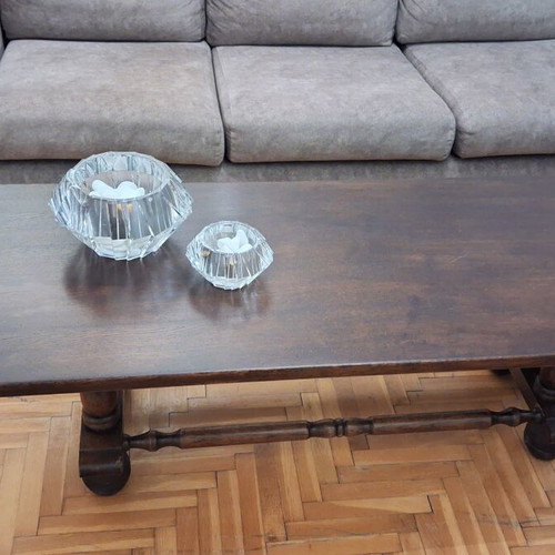 Wooden coffee table, dark brown, classic design