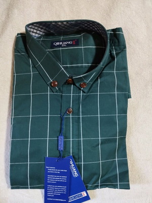 Men's shirt new XL checkered cypress green