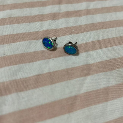 Silver earrings with blue details new