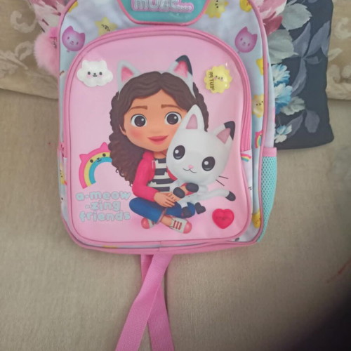 Gabby's Dollhouse preschool backpack, pink, polyester, 8L, MUST