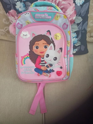 Gabby's Dollhouse preschool backpack, pink, polyester, 8L, MUST