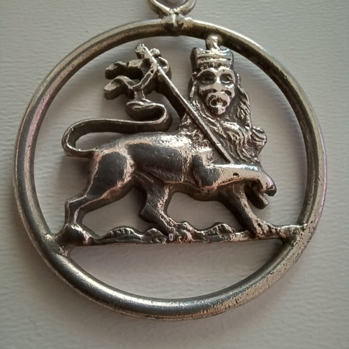 Silver Pendant 830 Ethiopian Empire Lion of Judah like new