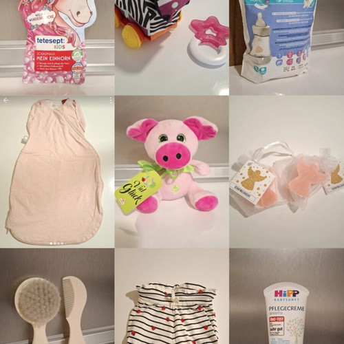 Newborn Baby Girl Gift Basket, 12 baby items, 0-3 months