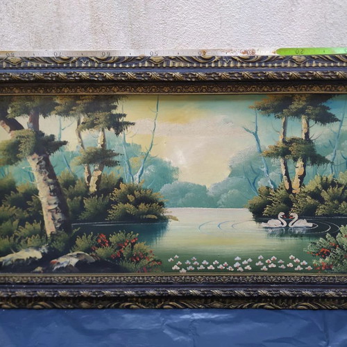 Signed painting 60x100 with precise classic frame like new