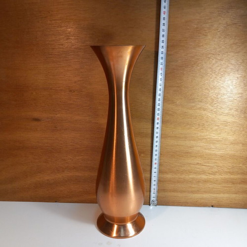 Copper vase tall 35 cm used with minor surface wear