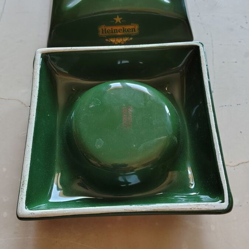 Heineken ceramic ashtrays set of two like new, vintage style