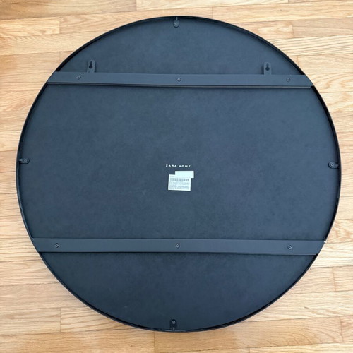 ZARA Home black round mirror like new, 65cm diameter