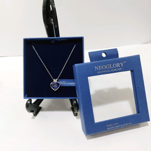 Swarovski Elements Neoglory Heart Necklace purple like new