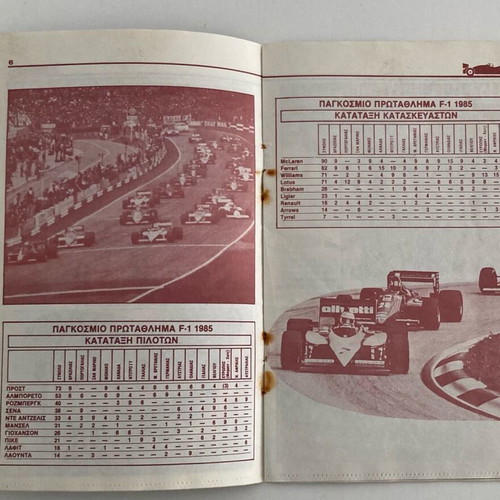 Formula 1 1986 Insert from magazine MPLEK In good condition Price 18 Euros
