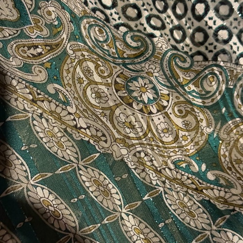 Evening dress green and gold, like new, size L