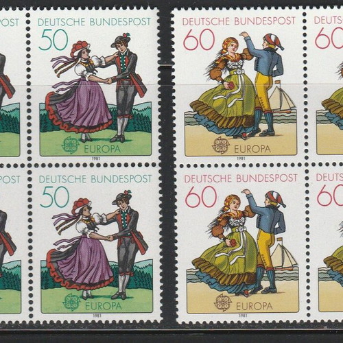 Germany 1981 Europa CEPT stamp set MNH in block of four new