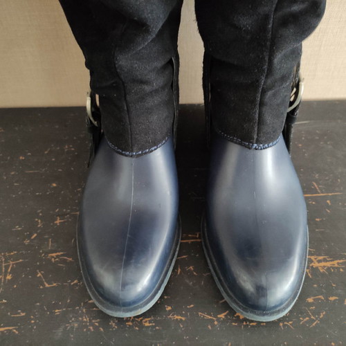 Galotses boots used with suede leather and fur lining, size 39