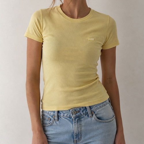 Levi’s yellow women's T-shirt, size XS, classic Batwing logo