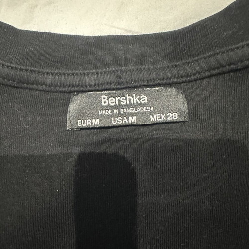 Bershka black sleeveless crop top with lettuce edge, size M