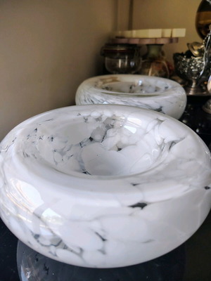 Costa Boda blown glass ashtrays like new, set of two