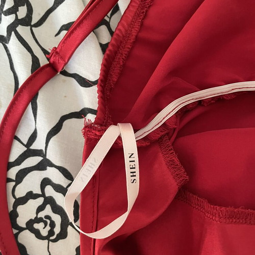 Shein red satin tight summer dress, size M