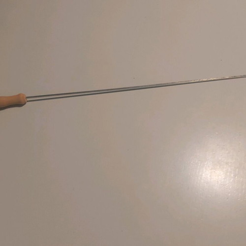 Skewers and forks like new, 8 inox 50 cm skewers with wooden handle and 12 forks