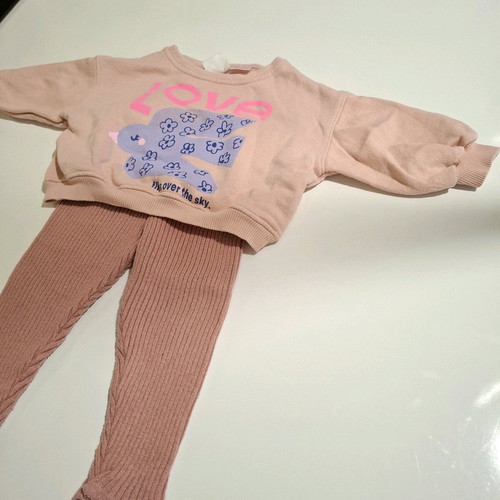 Baby girl set 9-12 months 80cm Zara sweater and new ZY Baby knitted leggings