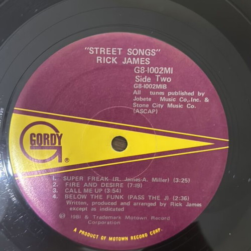 Rick James Street Songs vinyl record used, R&B Soul