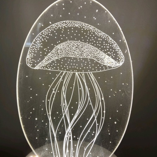 Table decorative lamp Medusa LED transparent used