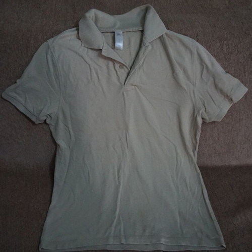 Men's polo shirt short sleeve like new, beige, size M