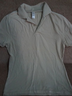 Men's polo shirt short sleeve like new, beige, size M