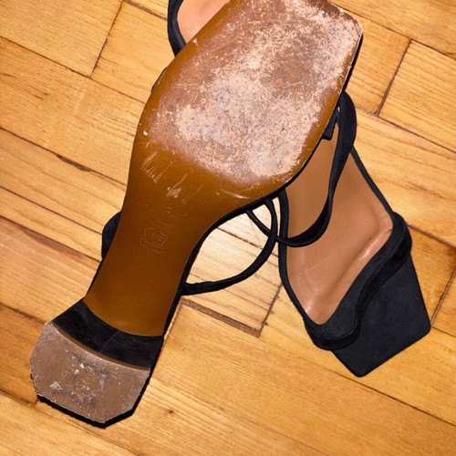By Far Tanya block heel mules used, black, size 37