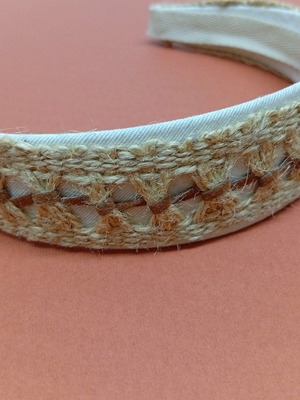 Straw headband new vintage style 4cm beige